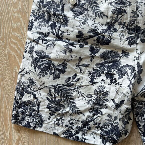 Club Monaco Baxter Linen/Cotton Blend Casual Shorts 6" Blue/White Floral Sz30 - Picture 9 of 11